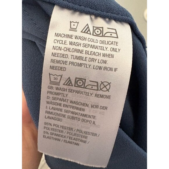 Dennis Basso PL 14 Petite Pants Luxe Crepe Pull On Bootcut Blue XL - Picture 7 of 9